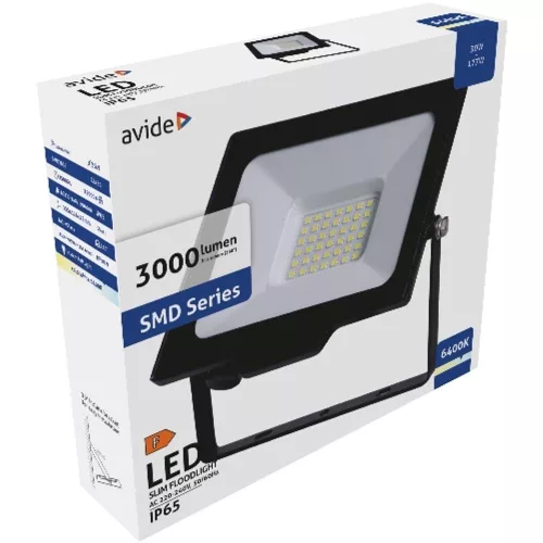 AVIDE Led Reflektor Slim Smd 30W Cw 6400K