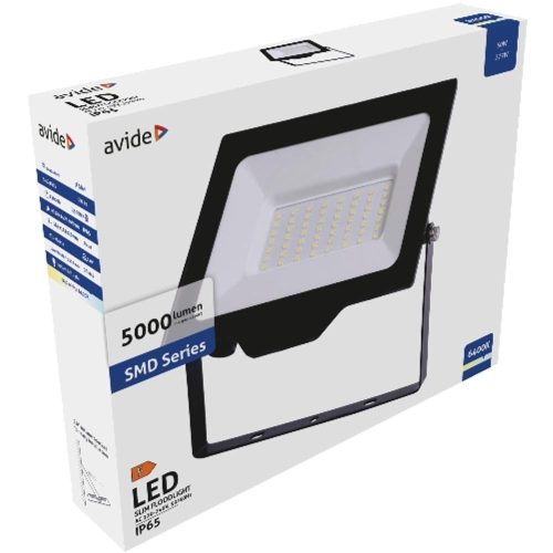 AVIDE Led Reflektor Slim Smd 50W Cw 6400K