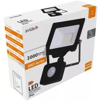   AVIDE Led Reflektor Slim Smd 20W Nw 4000K Mozgásérzékelős Pir