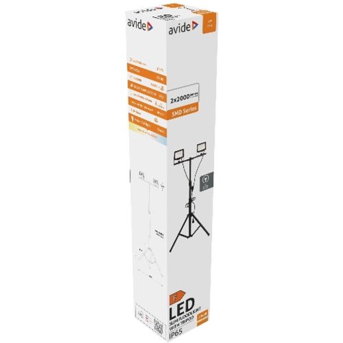 AVIDE Led Reflektor Slim Smd 2X20W Nw 4000K 2 Fej Tripoddal