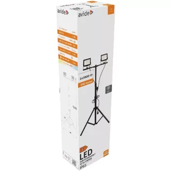 AVIDE Led Reflektor Slim Smd 2X30W Nw 4000K 2 Fej Tripoddal