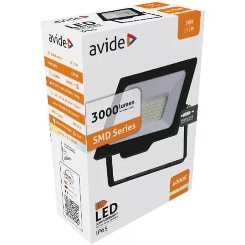 AVIDE Led Reflektor Slim Smd 30W Nw 4000K Gyorscsat.