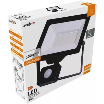   AVIDE Led Reflektor Slim Smd 50W Nw 4000K Mozgásérzékelős Pir