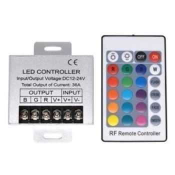   AVIDE Led Szalag 12-24V 432W Rgb 24 Gombos Rf Távirányító És Vezérlő