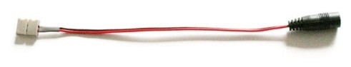 Avide LED Szalag 12-24V DC csatlakozó, forr.mentes, fehér, 8mm/150mm (10 db-os csom.)