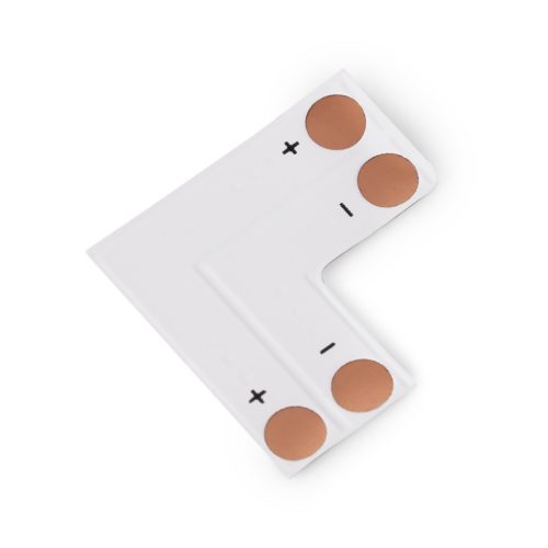 Avide LED Szalag 12-24V L sarok elem, forr.mentes, fehér-2eres, 8mm (10 db-os csom.)