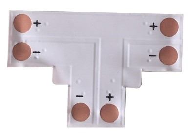 Avide LED Szalag 12-24V T elosztó elem, forr.mentes, fehér-2eres, 8mm (10 db-os csom.)