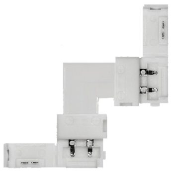   Avide LED Szalag 12-24V L sarok elem, forr.mentes, fehér-2eres, 10mm (10 db-os csom.)