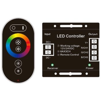  AVIDE Led Szalag 12-24V 216W Rgb 6 Gombos Rf Érintőpaneles Távirányító És Vezérlő