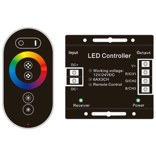 AVIDE Led Szalag 12-24V 216W Rgb 6 Gombos Rf Érintőpaneles Távirányító És Vezérlő