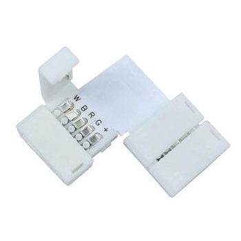   Avide LED Szalag 12-24V L sarok elem, forr.mentes, RGB+W-5 eres, 10mm (10 db-os csom.)