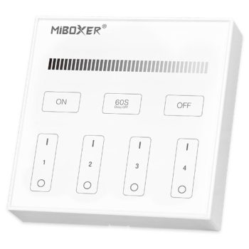   AVIDE Led Szalag 12-24V Fényerőszabályzó 4 Zónás Rf Falra Szerelhető /2Xaaa/ Érintőpaneles Távirányító