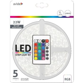 AVIDE Led Szalag Bliszter 12V 7.2W Smd5050 30Led Rgb Ip65 5M