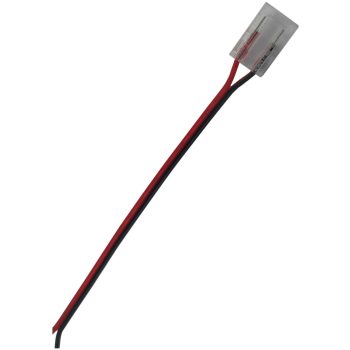   Avide C-LED Szalag 12-24V csatlakozó, forr.mentes, fehér-2eres, 10mm/150mm (10 db-os csom.)