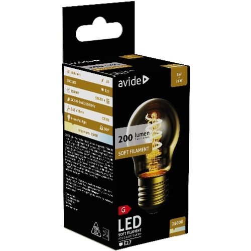 AVIDE Led Soft Filament Mini Globe 3W E27 Ew 2500K