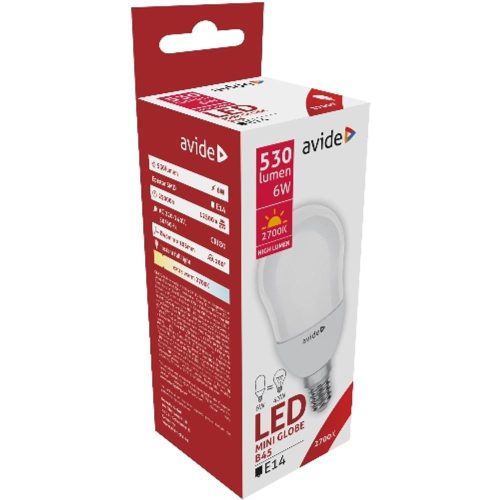 AVIDE Led Globe Mini B45 6W E14 Ew 2700K