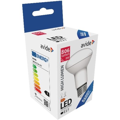 AVIDE Led R63 8W E27 Cw 6400K
