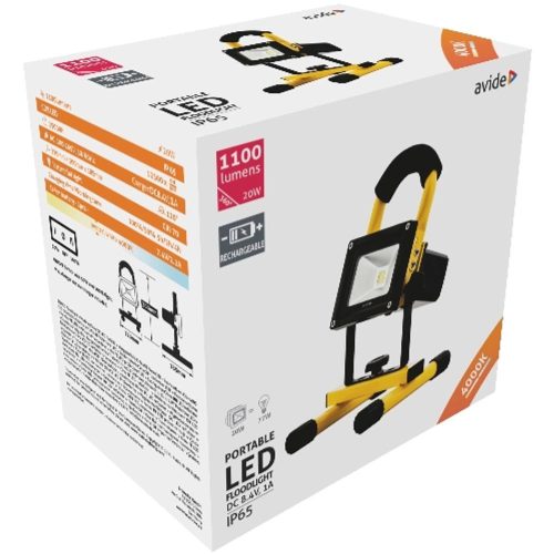 AVIDE Led Reflektor Akkumulátoros 20W Nw 4000K