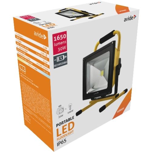 AVIDE Led Reflektor Akkumulátoros 30W Nw 4000K