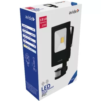   AVIDE Led Reflektor Slim 20W Cw 6400K Mozgásérzékelős Pir