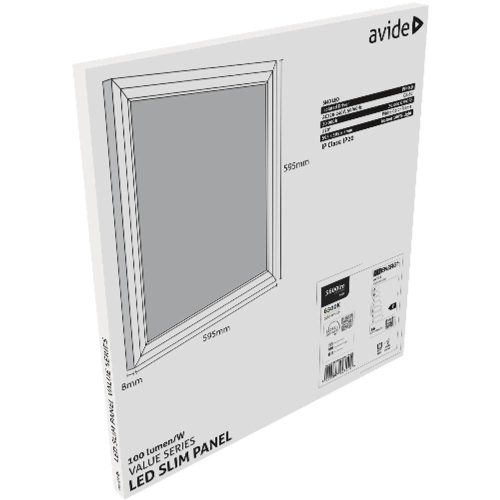 AVIDE Led Panel 600X600Mm 36W Cw 6400K 100Lm/W Value Range