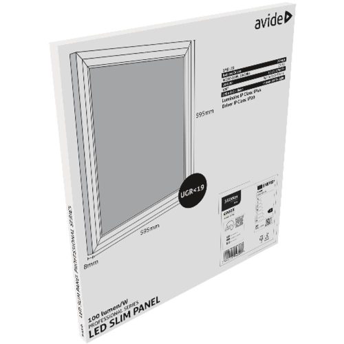 AVIDE Led Panel 600X600Mm 36W Nw 4000K 100Lm/W Ugr+Ip44 Professional Range
