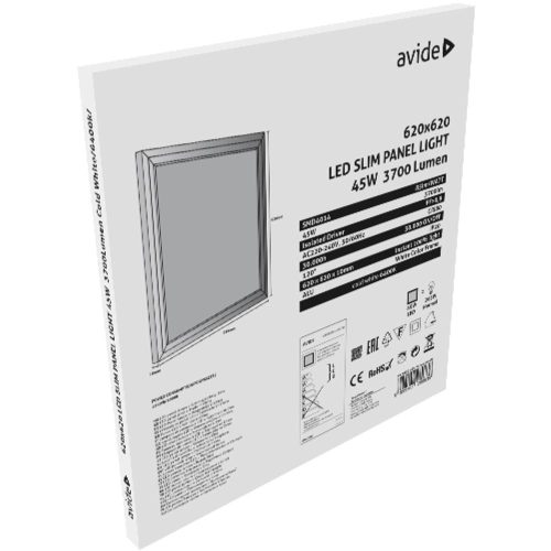 AVIDE Led Slim Panel 622X622X10Mm 45W Cw 6400K