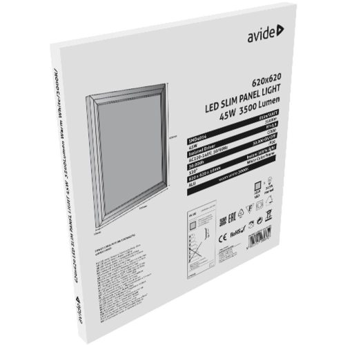 AVIDE Led Slim Panel 622X622X10Mm 45W Ww 3000K