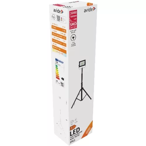 AVIDE Led Reflektor Slim Smd 30W Nw 4000K 1 Fej Tripoddal