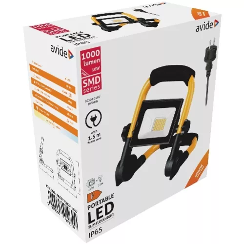 AVIDE Led Reflektor Slim Smd 10W Állványos 1.5M Nw 4000K