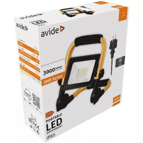 AVIDE Led Reflektor Slim Smd 30W Állványos 1.5M Nw 4000K