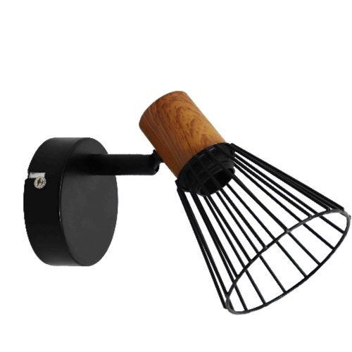 AVIDE Fali Lámpa Luna 1Xe14 Foglalattal Fekete