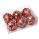 Artezan Karácsonyfadísz Gömb 6cm Festett Piros 6db/doboz