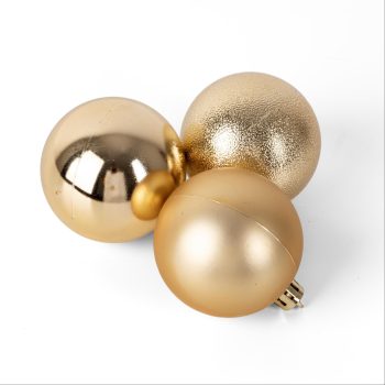   Artezan Karácsonyfadísz Gömb 6cm, Karton Display 9db/cső, 30cső/karton, Arany