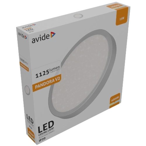 AVIDE Led Mennyezeti Lámpa Pandora V2 Csillagos Ezüst 15W 280*40Mm Nw 4000K