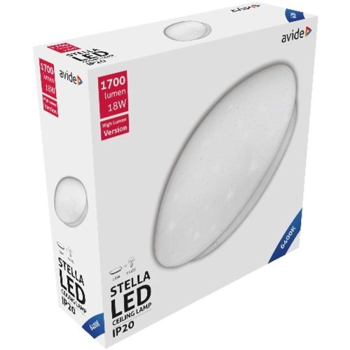 AVIDE Led Mennyezeti Lámpa Stella (Csillagos) 18W 330*100Mm Cw 6400K