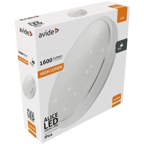 AVIDE Led Mennyezeti Lámpa Ip44 Alice 18W 330*100Mm Nw 4000K