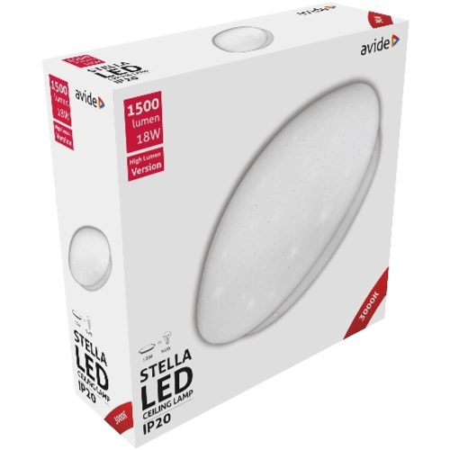AVIDE Led Mennyezeti Lámpa Stella (Csillagos) 18W 330*100Mm Ww 3000K