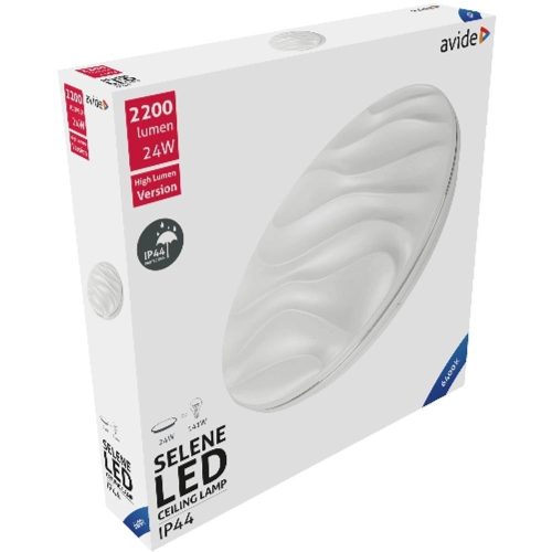 AVIDE Led Mennyezeti Lámpa Ip44 Selene 24W 380*70Mm Cw 6400K