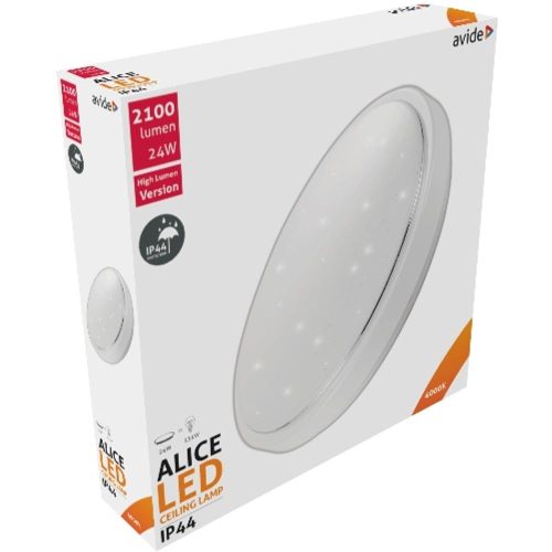 AVIDE Led Mennyezeti Lámpa Ip44 Alice 24W 380*110Mm Nw 4000K
