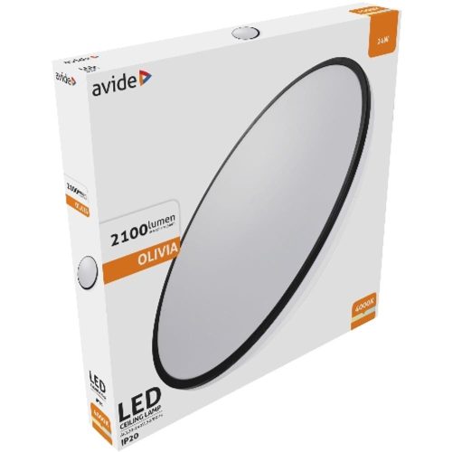 AVIDE Led Mennyezeti Lámpa Olivia Fekete 24W 380*50Mm Nw 4000K