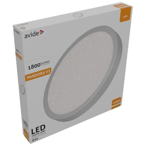 AVIDE Led Mennyezeti Lámpa Pandora V2 Csillagos Ezüst 24W 380*50Mm Nw 4000K