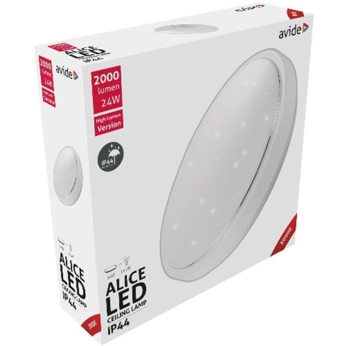 AVIDE Led Mennyezeti Lámpa Ip44 Alice 24W 380*110Mm Ww 3000K