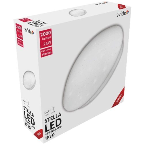 AVIDE Led Mennyezeti Lámpa Stella (Csillagos) 24W 380*110Mm Ww 3000K