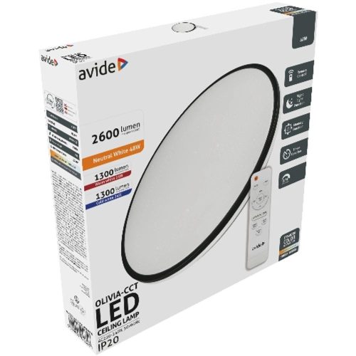AVIDE Led Mennyezeti Lámpa Olivia-Cct 48W Távirányítóval