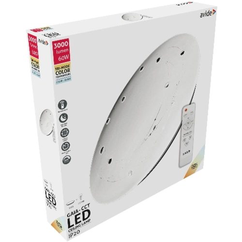 AVIDE Led Mennyezeti Lámpa Gaia-Cct 60W Távirányítóval