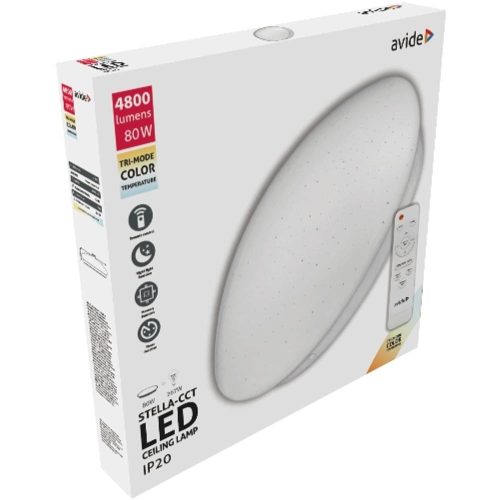 AVIDE Led Mennyezeti Lámpa Stella-Cct 80W (40+40) Távirányítóval