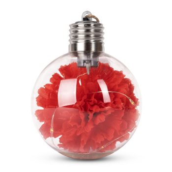   Artezan Karácsonyfadísz Mini LED Virág Gömb 8cm Sötétpiros1db/doboz