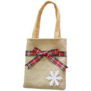 Artezan Karácsonyi Ajándéktasak 16cm Barna - Hópehely