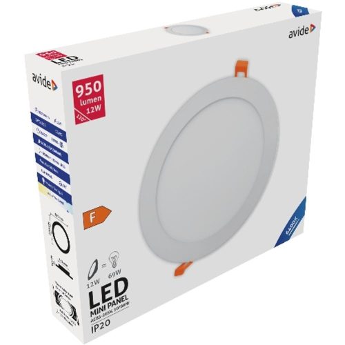 AVIDE Led Beépíthető Kerek Mennyezeti Lámpa Alu 12W Cw 6400K